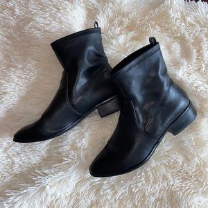 Aldo black leather ankle boots